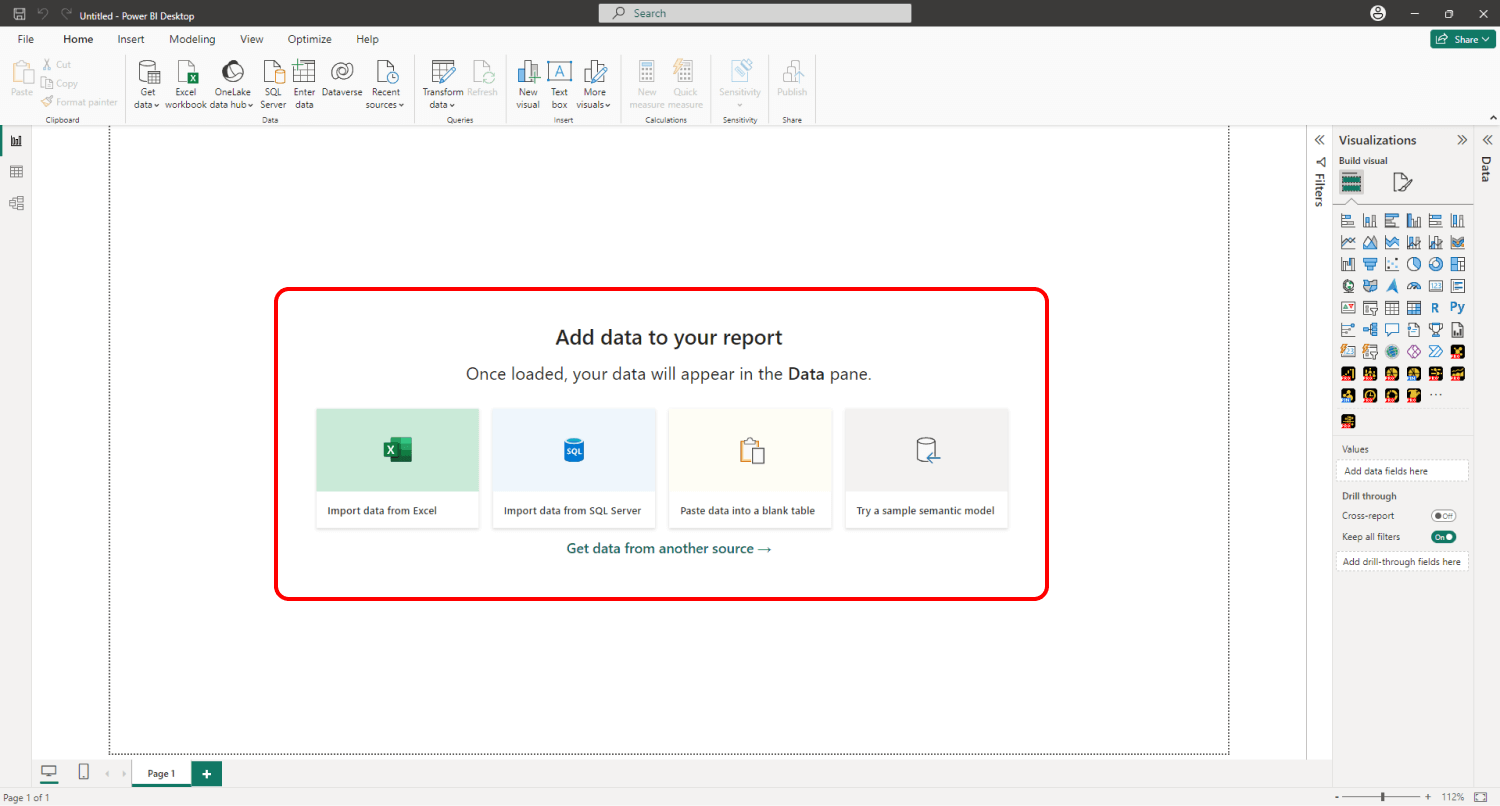 Power BI Create report Step1